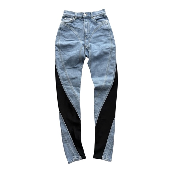 Mugler X H&M spiral Jeans US size EUR 36 Black Stretch Blue Denim size US 4 - Picture 2 of 8